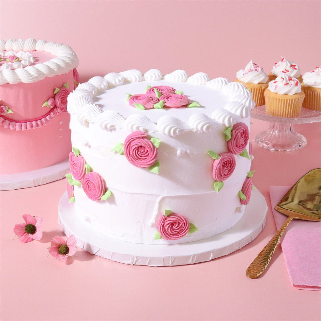 Set de 10 Plateaux à gâteau Ronds avec bords enveloppés Blanches 30 cm - PME