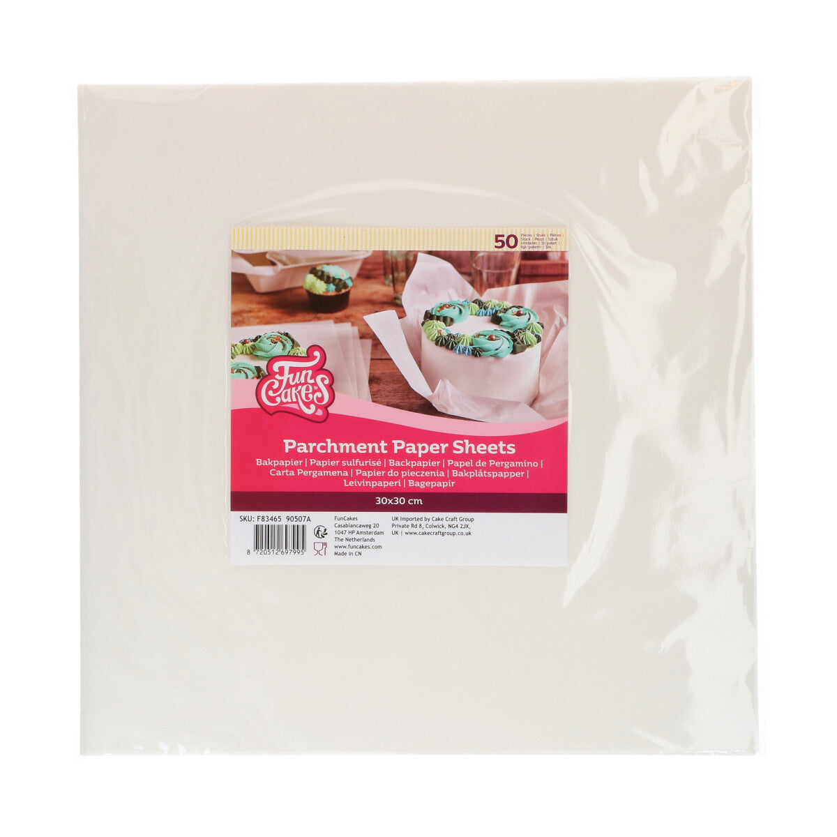 FunCakes 50 Feuilles De Papier Sulfurisé 25x25 Cm
