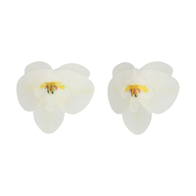 FunCakes 10 Fleurs En Papier Comestibles Deluxe Orchidée Blanc Moyenne
