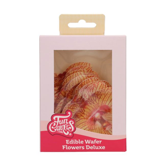 FunCakes 10 Fleurs En Papier Comestibles Deluxe Orchidée Brun Moyenne