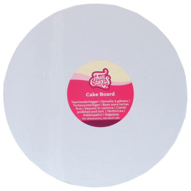 Cake Board 3 mm Rond Blanc - Funcakes