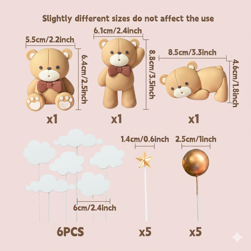 Set décoration ourson nuage étoile