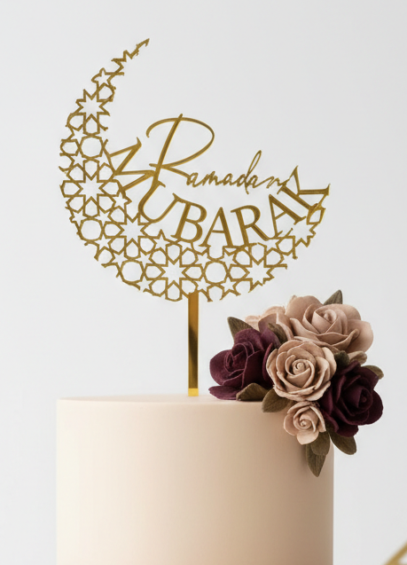 Topper Cake Croissant Ramadan Mubarak
