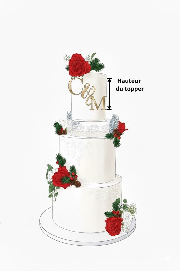 Face topper Initial acrylique (Délai de fabrication actuel 2 jours)