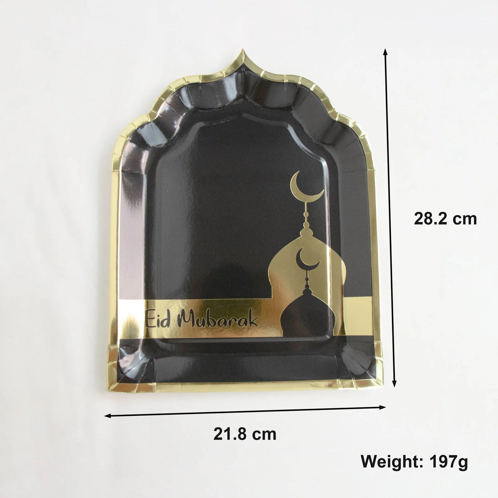 10 Assiettes Arches Eid Mubarak Noir & Or