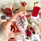 Tampon & cutters à biscuits 3D  Plaque ovale vintage en gui - Lissie Lou