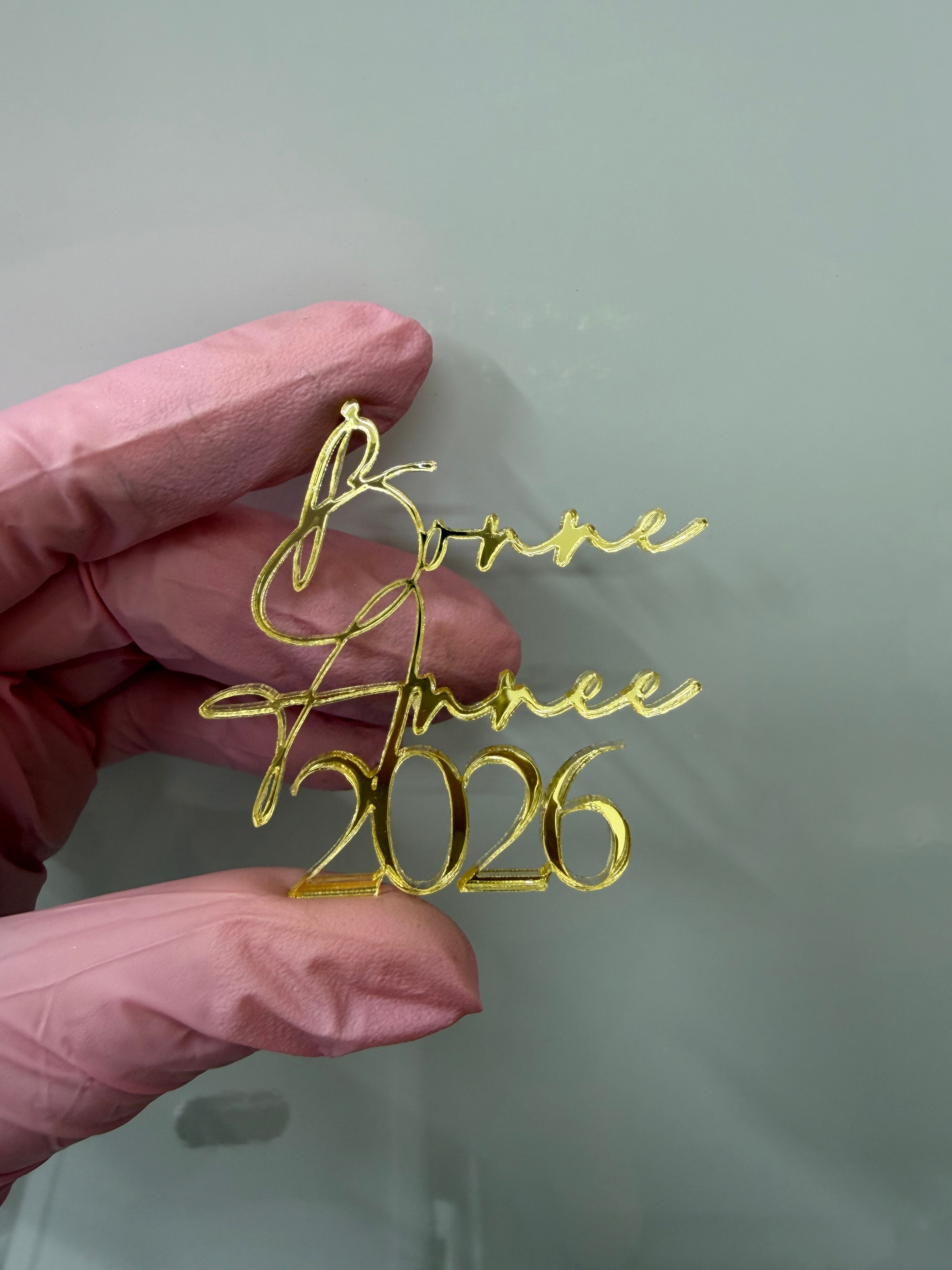 Mini face topper Bonne annee 2026 - plusieurs couleurs