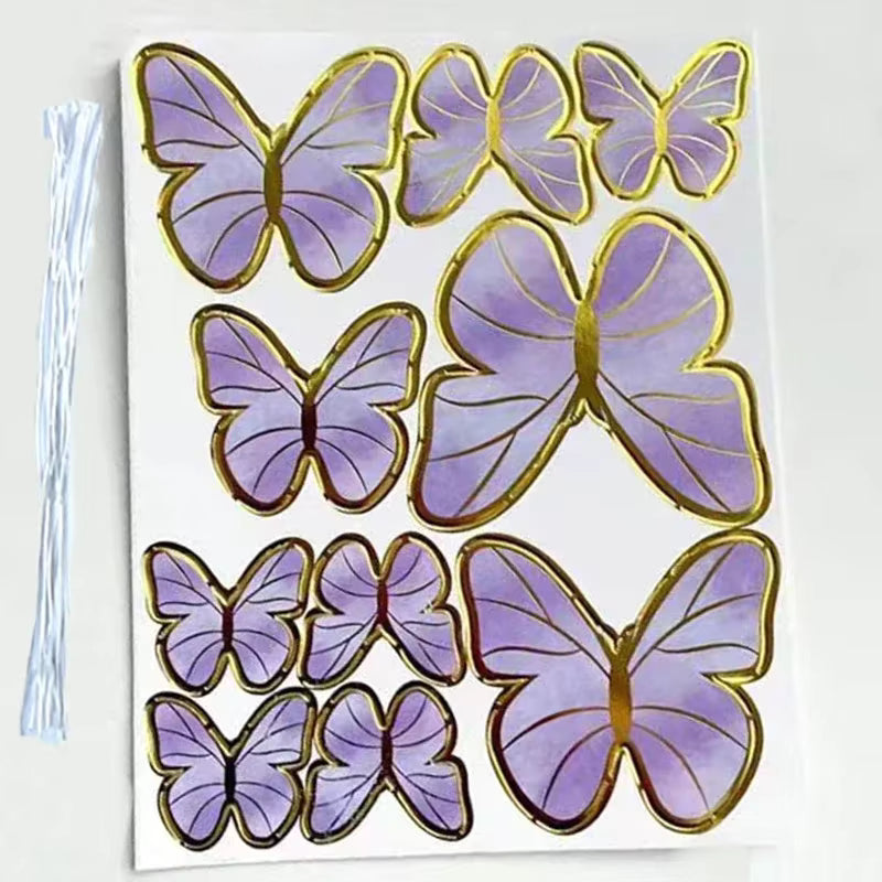 Lot de 10 Papillon violet decoration carton