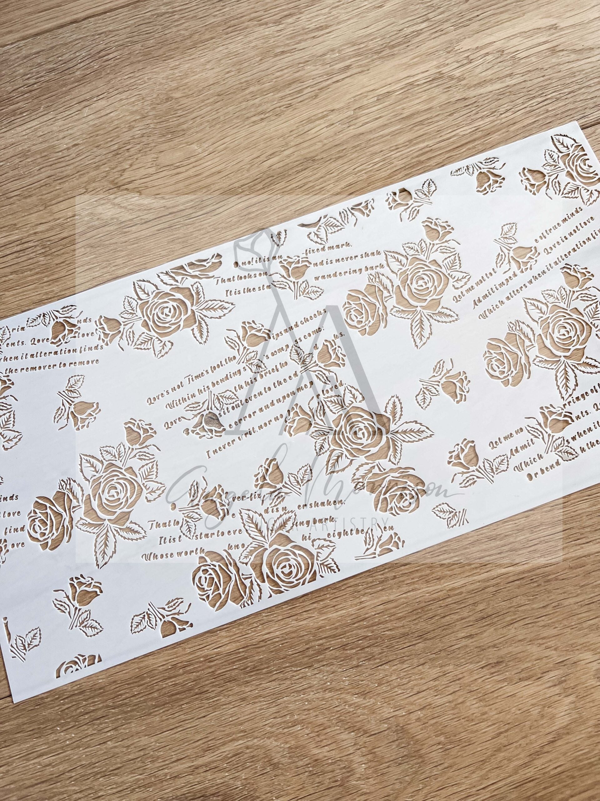 Pochoir Rose sonnet - Angela Morrison