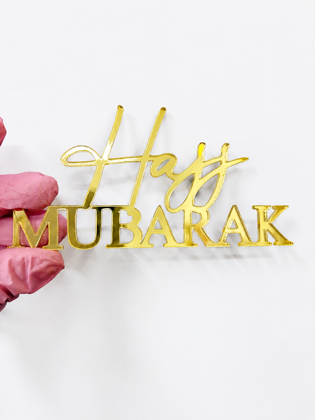Face topper modèle Hajj mubarak or
