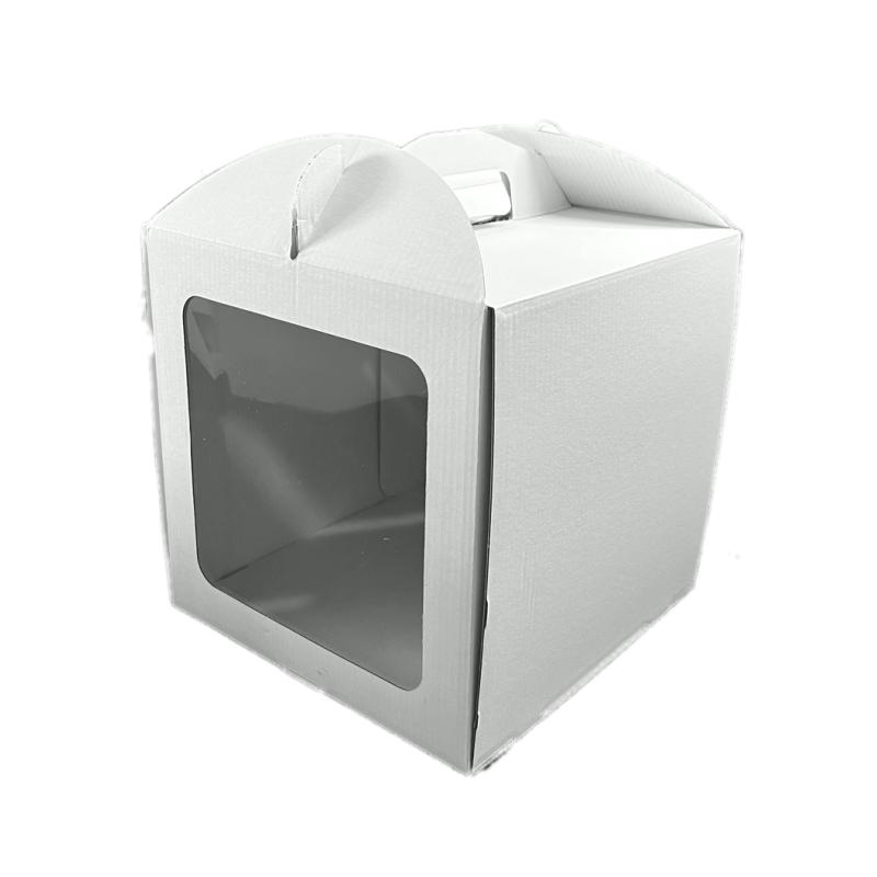 Boîte de 20 x 20 x 20 cm pour gâteau avec poignée et fenêtre - Azucren