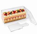 Boîte à gâteau en acrylique pour desserts, tiramisu, gâteau à étages, 30 x 10 x 12 cm