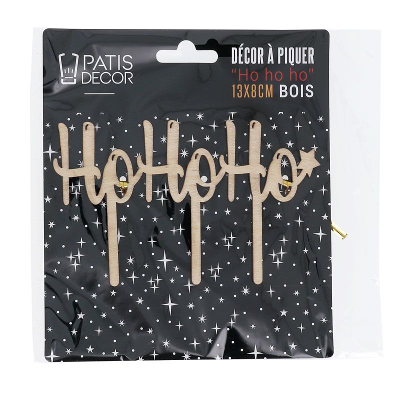 Cake topper Ho Ho Ho en bois