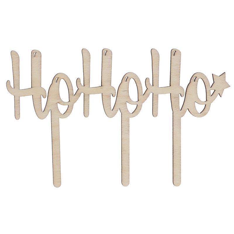Cake topper Ho Ho Ho en bois