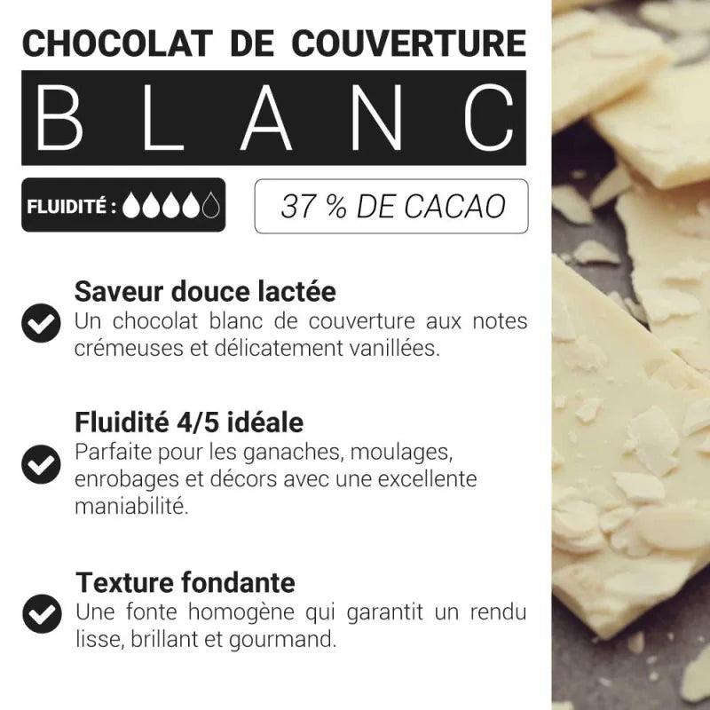 Chocolat blanc de couverture - 400g