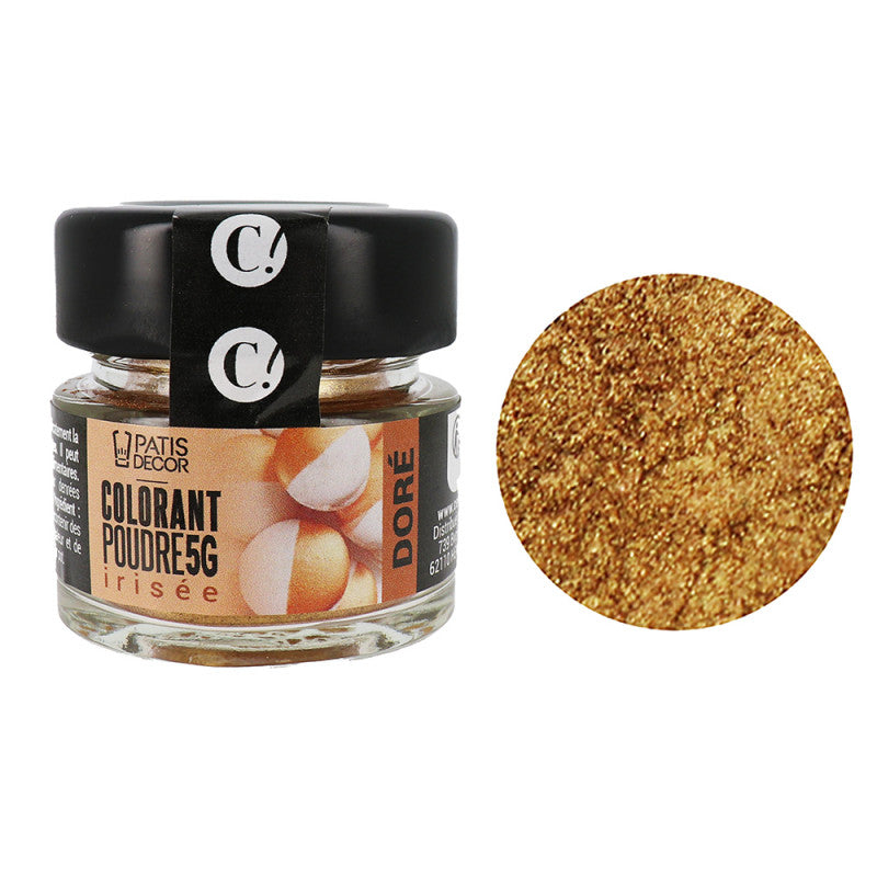 Colorant poudre irisé doré 5 g - Patisdecor