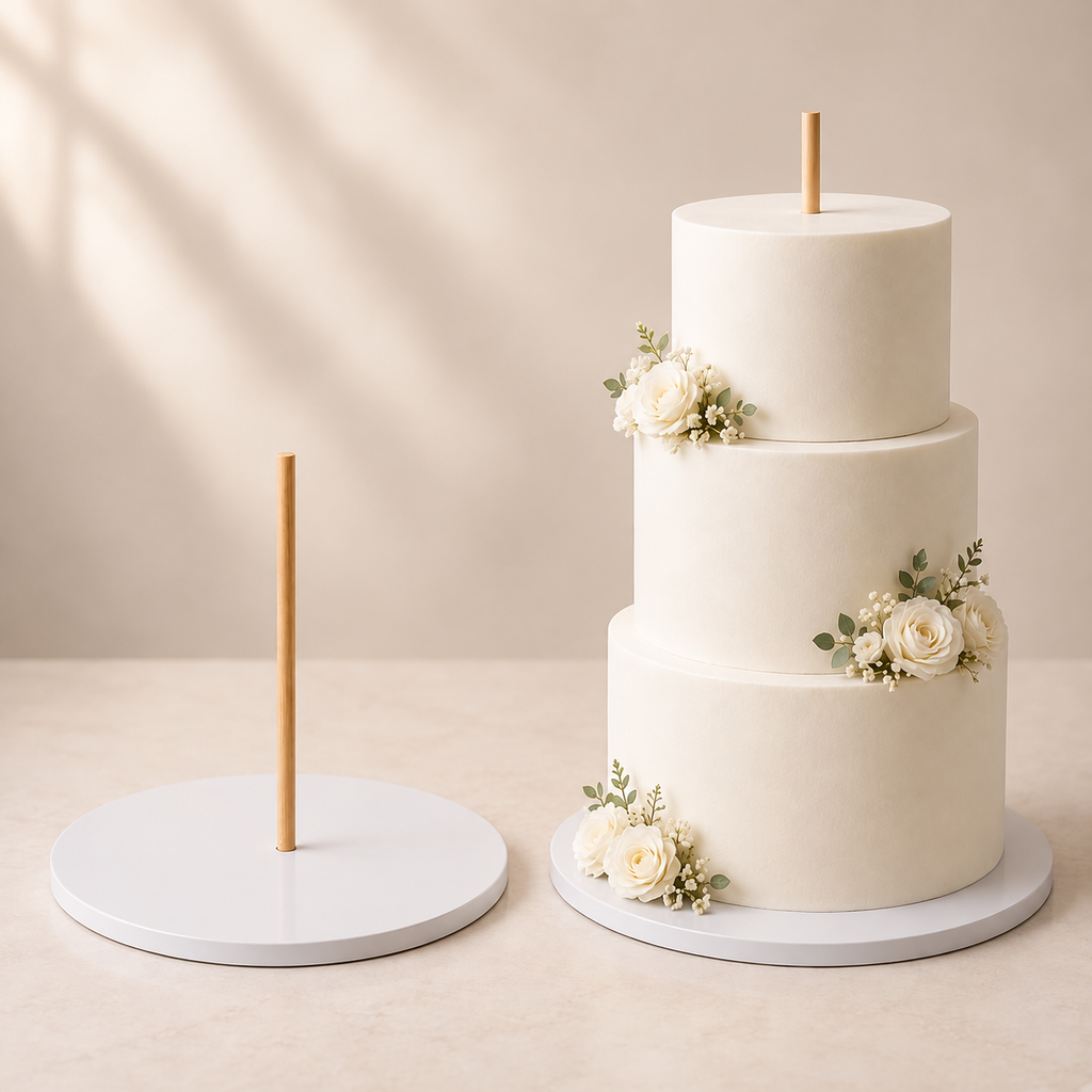 Cake Drum blanc avec trou - taille au choix