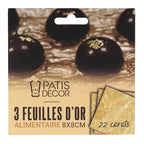Feuilles d'or alimentaire (x3) - Patisdecor
