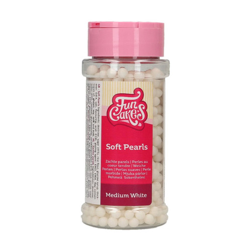 Perles en Sucre medium Blanc - FunCakes Soft pearls