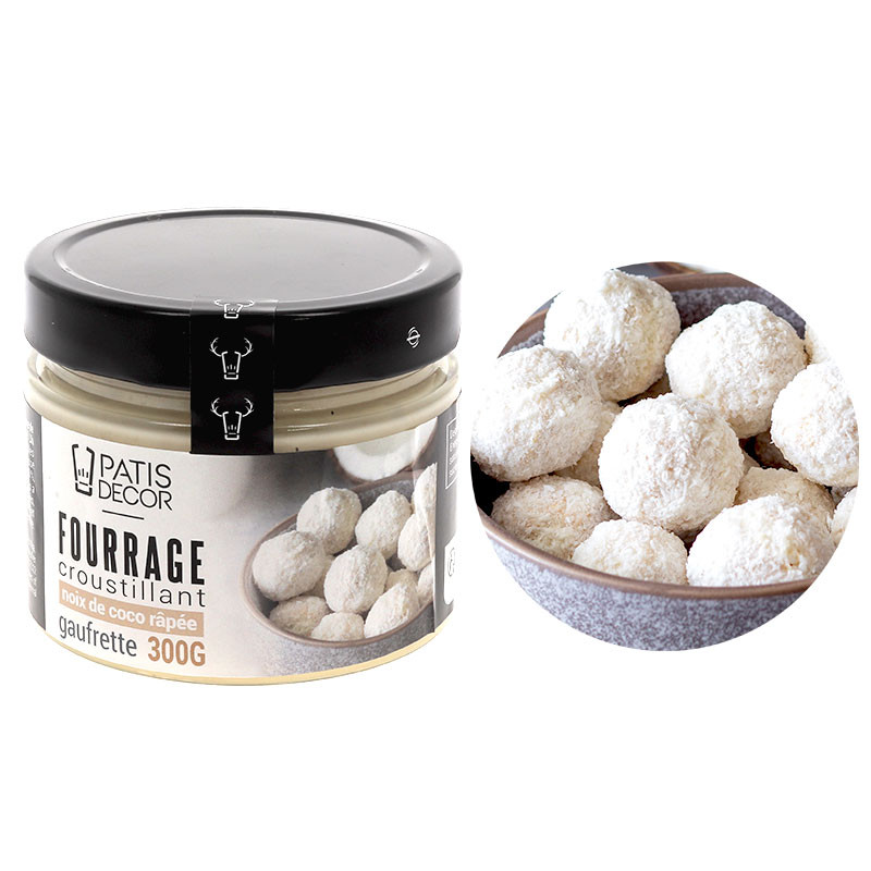 Fourrage croustillant noix de coco râpée & gaufrette  300 g - Patisdécor
