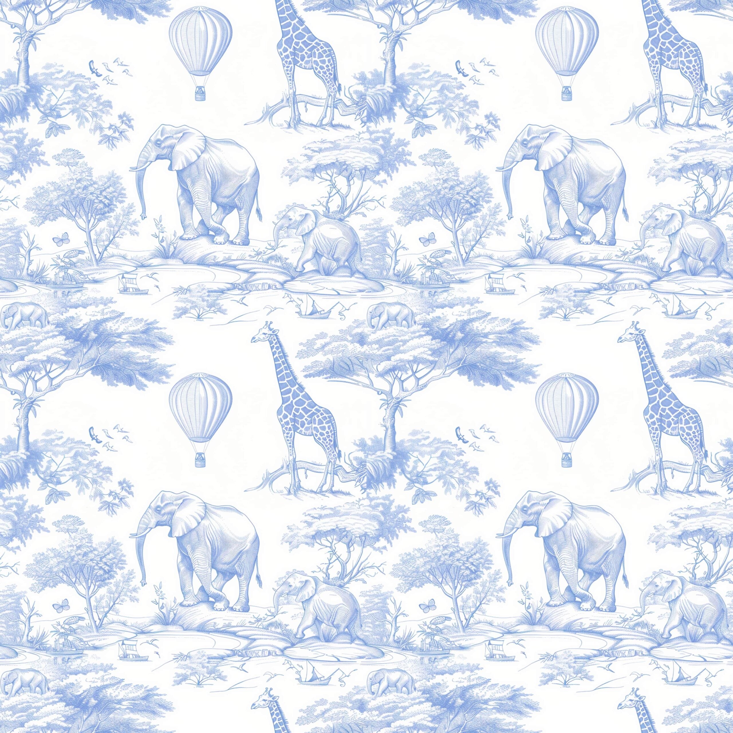 Impression feuille de sucre safari bleu