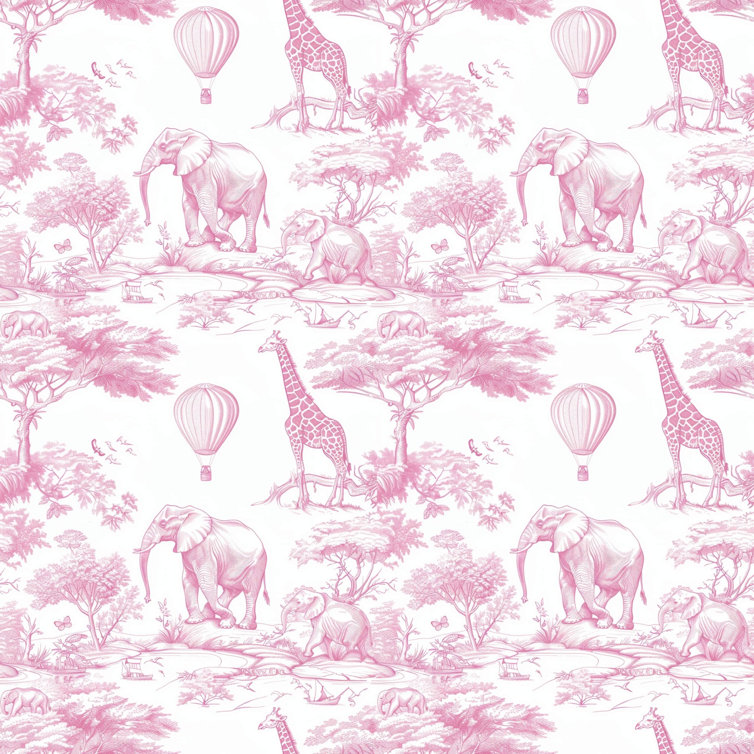 Impression feuille de sucre safari rose