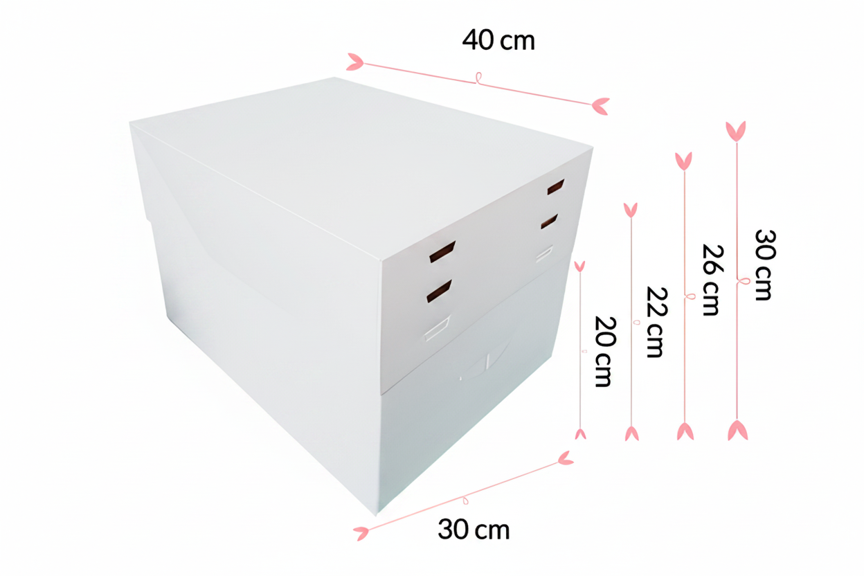 Boite blanche rectangulaire 30x40 cm - hauteur réglable