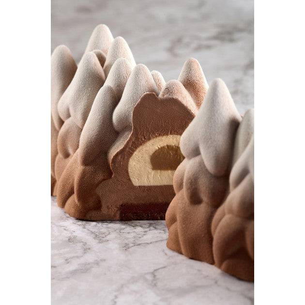 Moule Silicone Bûche Sapin Enneigé 25 x 9 cm x H 9,5 cm - Pavoni