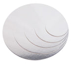 Set Cake Card 10,15,20,25,30 cm Argent/Blanc 2 mm