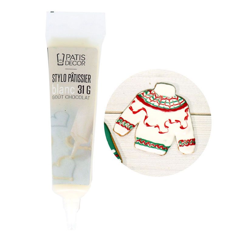 Stylo pâtissier blanc goût chocolat