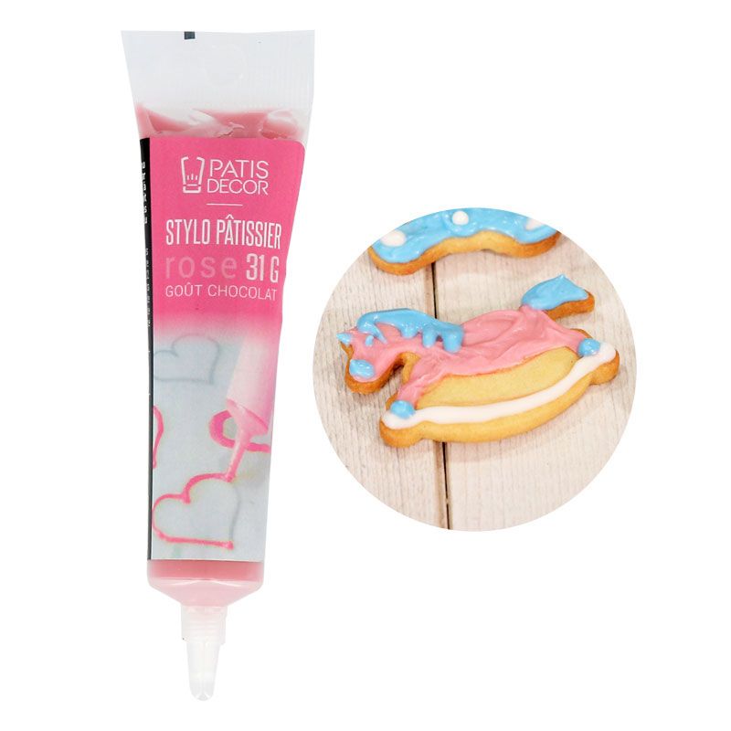Stylo pâtissier rose goût chocolat