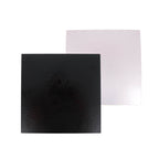 5 Supports cartonnés à gâteaux carrés blanc et noir 20x20cm